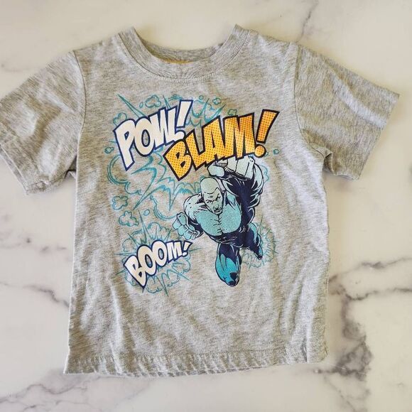Healthtex 4t bots grey graphic tee shirt superhero short sleeve crew neck - Picture 1 of 2